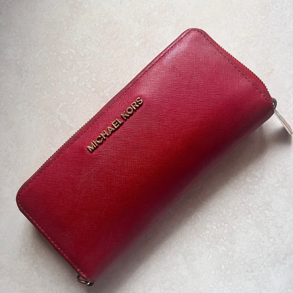 Michael Kors Crimson Zip-Around Wallet